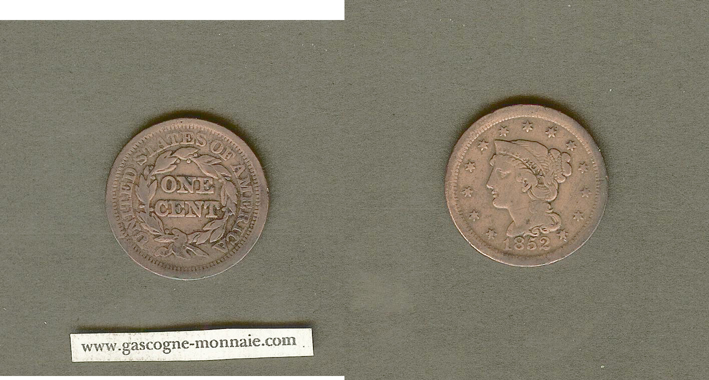 USA large cent 1852 VF+